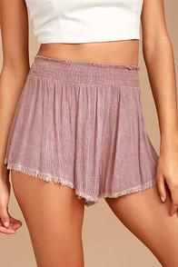 Lulus Darrah Mauve Pink Print Shorts