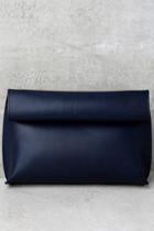 Lulus Make Me Proud Brown And Navy Blue Reversible Clutch