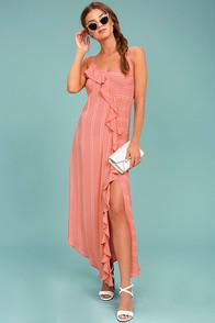 New Friends Colony Sophie Rose Pink Striped Midi Dress