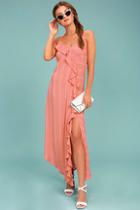 New Friends Colony Sophie Rose Pink Striped Midi Dress