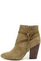 Report Indiana Olive Suede Ankle Booties