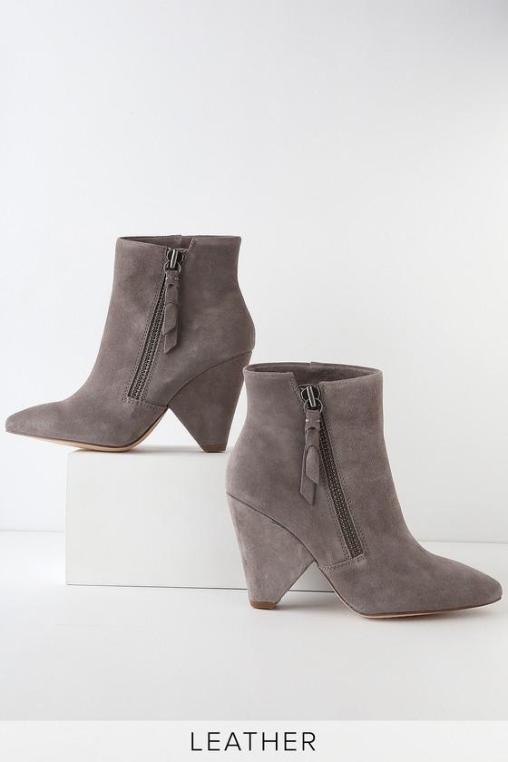 Splendid Neva Charcoal Genuine Suede Leather Ankle Booties | Lulus