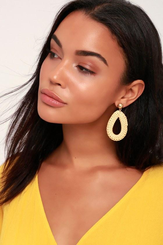 Rocco Beige Woven Earrings | Lulus