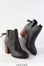 Kelsi Dagger Welsey Black Leather Ankle Booties | Lulus