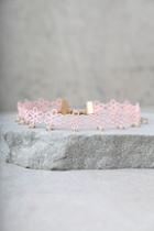 Lulus Daisy Darling Blush Pink Lace Choker Necklace