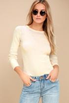 Project Social T | Nolder Cream Long Sleeve Top | Size X-small | White | Lulus