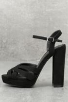 Olivia Jaymes | Liza Black Suede Platform Heels | Lulus