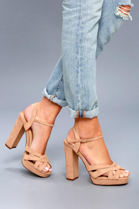 Olivia Jaymes | Liza Camel Suede Platform Heels | Lulus