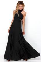 Lulus Tricks Of The Trade Black Maxi Dress