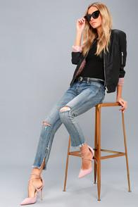 One X One Teaspoon Freebirds Light Wash Distressed Skinny Jeans