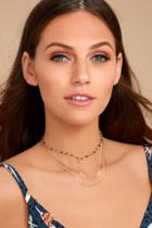 Lulus Pure Allurement Gold Layered Choker Necklace