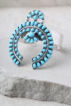 Lulus Ceremonial Silver And Turquoise Cuff Bracelet