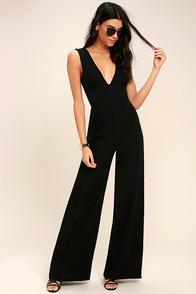 Lulus Fashion Faithful Black Wide-leg Jumpsuit