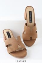 Steve Madden Foreva Sand Brown Nubuck Leather Mules | Lulus