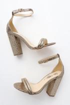 Machi Bex Gold Glitter Ankle Strap Heels | Lulus