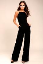 Lulus Something To Behold Black Jumpsuit