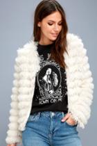 Lourdes Cream Faux Fur Fringe Jacket | Lulus