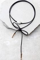 Lulus Aficionado Black And White Wrap Necklace
