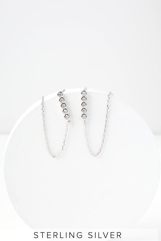 Let Me Be Your Star Sterling Silver Rhinestone Earrings | Lulus