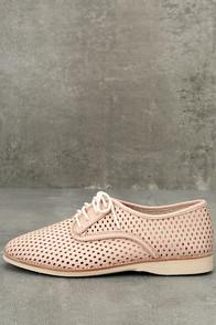 Rollie Derby Punch Chalk Pink Perforated Leather Oxfords