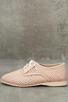 Rollie Derby Punch Chalk Pink Perforated Leather Oxfords