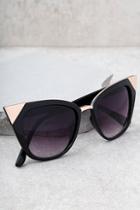 Lulus Modern Romance Black Cat-eye Sunglasses