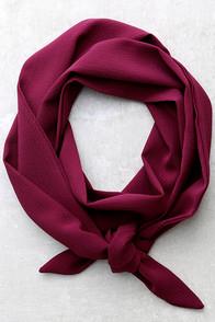 Vanessa Mooney Cordella Burgundy Skinny Scarf