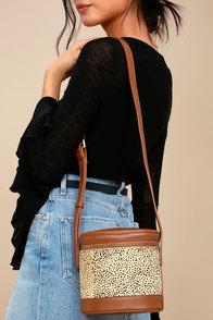 Lulus Winthrop Brown Cheetah Print Pony Fur Purse