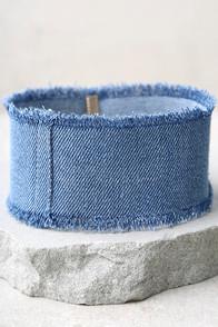 Lulus Who Runs The World? Blue Denim Choker Necklace
