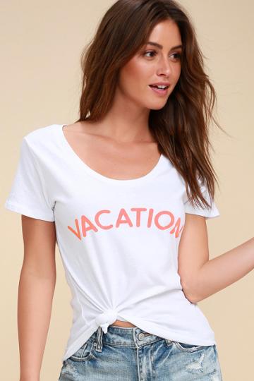 Rag Poets Vacation White Tee | Lulus