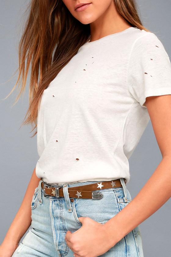 Lulus | Star Studded Silver And Brown Belt