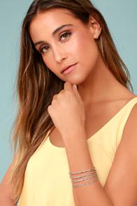 Lulus Eliana Silver Cuff Bracelet