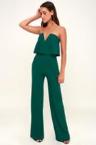 Power Of Love Emerald Green Strapless Jumpsuit | Lulus