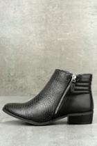 Wanted Pecos Black Leather Ankle Boots