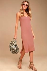 Billabong Great News Blush Pink Midi Dress