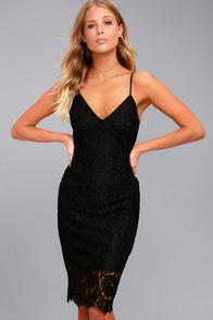 Lulus Extraordinary Love Black Lace Midi Dress