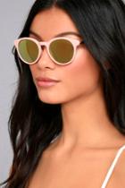 Lulus Pretty Pastime Pink And Yellow Mirrored Sunglasses