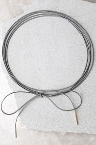 Lulus Best Ever Gold And Grey Wrap Necklace