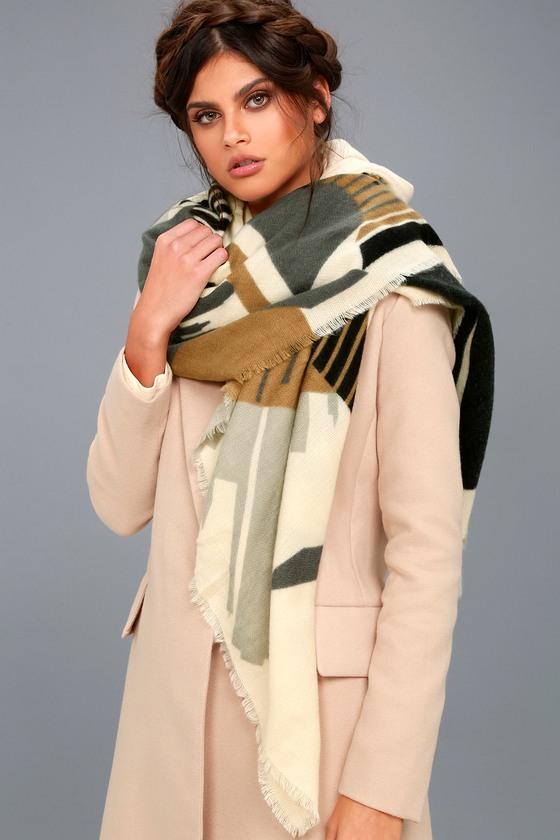Lulus | Brumal Blue And Beige Print Scarf