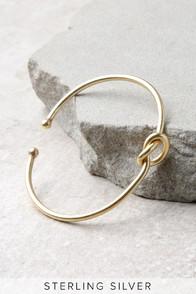 Lulus With A Twist Gold Knot Bracelet