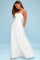 Isidore White Embroidered Strapless Maxi Dress | Lulus