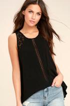 Other Anything Is Possible Black Lace Top