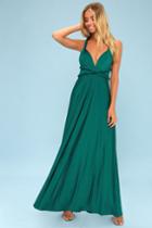 Always Stunning Convertible Emerald Green Maxi Dress | Lulus