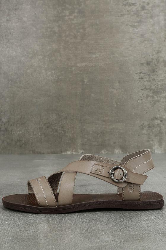 Blowfish | Drum Birch Taupe Flat Sandal Heels | Size 7 | Beige | Vegan Friendly | Lulus