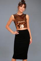 Ali & Jay Disco Ball Copper And Black Sequin Two-piece Dress
