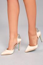 Blue By Betsey Johnson | Rosie Champagne Satin Pumps | Size 7.5 | Beige | Lulus