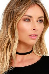 Lulus Love Connection Black Suede Choker