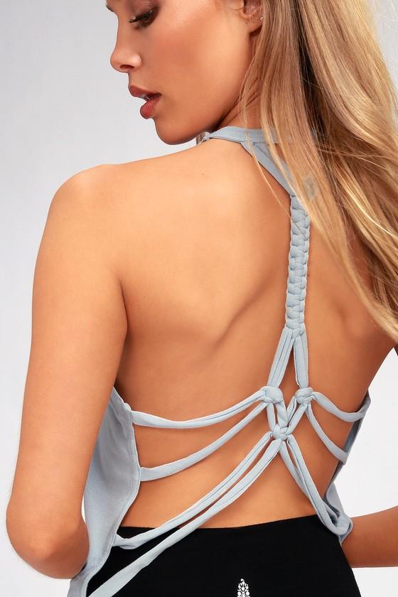 Free People Movement Slay Light Blue Backless Tank Top | Lulus