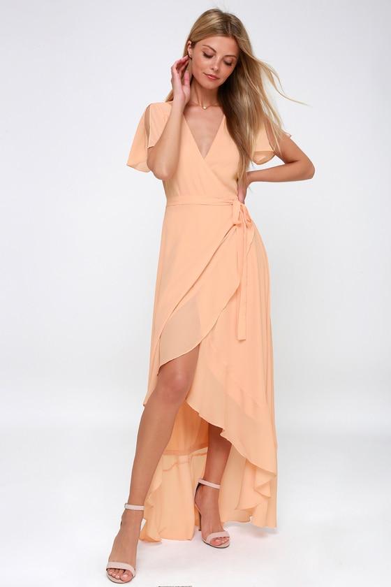 Magic Moment Blush Wrap Maxi Dress | Lulus