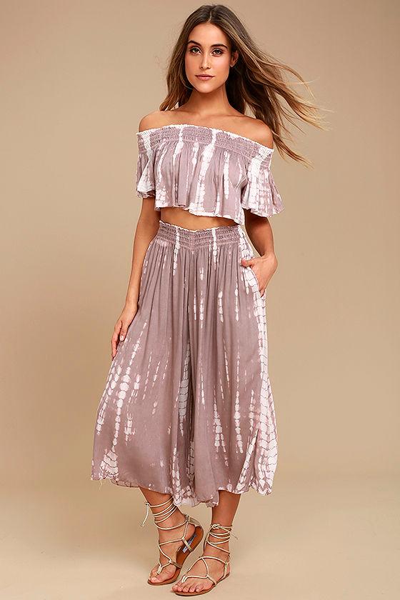 Boho Me Ecuador Taupe Tie-dye Two-piece Jumpsuit | Lulus